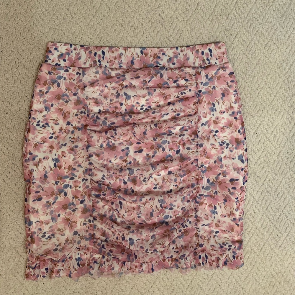 Free People Floral Mini Skirt
